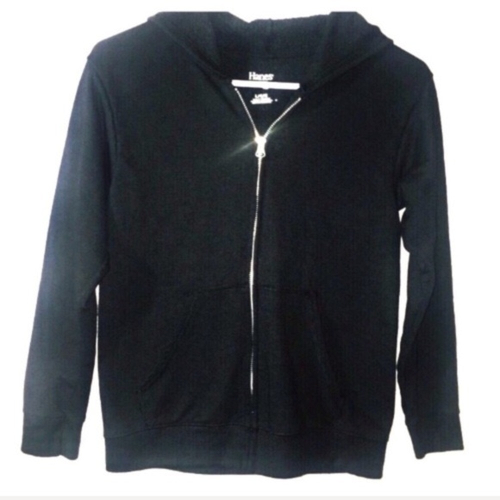 Hanes boy’s black hoodie size Large 10/12